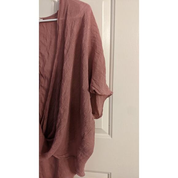 Wrap twist open front blouse by Affection, Large, Boho Peasant Hippie Lagenlook - Picture 5 of 9